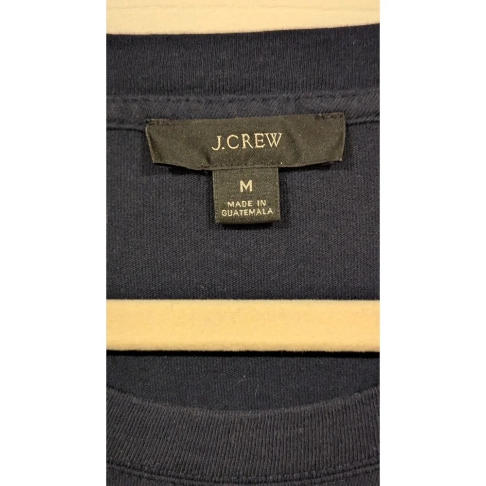 J. Crew Navy Blue Tiered Dress Short Sleeve‎ Casual Cotton Size M